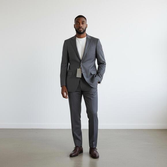 Canali Men's 13290 Solid Dark Grey Wool Sports Coat Jacket Size 54L